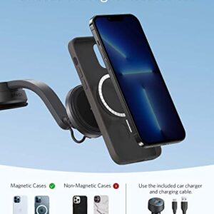 Anker Magnetic Wireless Charger (MagGo), 613 Car Charging Mount with 2-Port USB Car Charger, 5 ft USB-C to USB-A Cable, Strong Magnetic Alignment only for iPhone 4/14 Pro/14 Pro Max/13/13 Pro Max