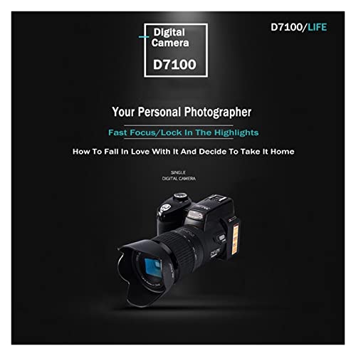 Camera 24X Optical Zoom HD Digital Camera D7100 33Million Pixel Auto Focus Professional DSLR Video Camera Three Lens Outdoor Digital Camera (Size : with 64G SD Card, Color : D7100 EU)