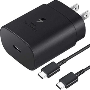 samsung super fast charging,25w usb c wall charger block with 5ft type c cable for samsung galaxy s22/s22+/s22ultra/s21/s21+/s20/s20+/s10/s10 plus/s10e/s9/s9 plus/s8 plus/note 20/note 10/note 9/note 8