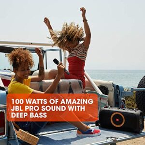 JBL PartyBox On-The-Go Portable Party Speaker with Built-in Lights Black (Renewed) (with Microphone)