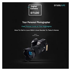 Camera 24X Optical Zoom HD Digital Camera D7100 33Million Pixel Auto Focus Professional DSLR Video Camera Three Lens Outdoor Digital Camera (Size : with 32G SD Card, Color : D7100 US)