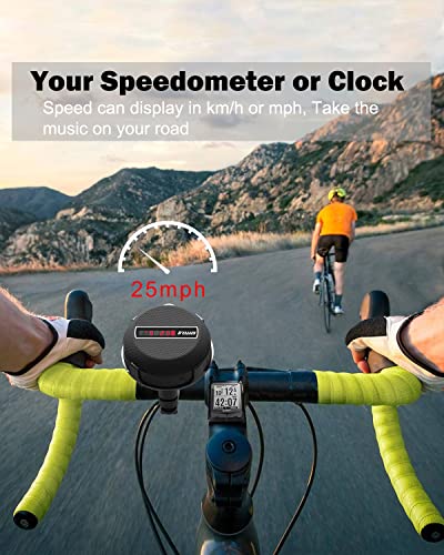 Inwa Portable Bluetooth Speaker, Bike Speaker with Speed Display, Wireless Speaker with 480 Mins Super Long of Playtime. Decent Sound, Compact Size and Loudness for Riding, Hiking, Showering, Golfing