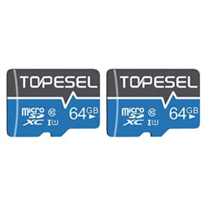topesel 64gb micro sd card sdxc 2 pack memory cards uhs-i tf card class 10 for camera/phone/galaxy/drone/dash cam/gopro/tablet/pc/computer(2 pack u1 64gb)