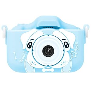 linxhe kids camera for girls boys, 20mp1080p digital camera for toddler, soft silicone shockproof case, great gift for girls boys (color : blue, memory card : without)