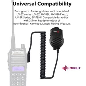 Original Baofeng Mic for UV-82 Speaker Mic Compatible with Baofeng Radios: UV-82HP, UV-82L, UV-5R Series and All Ham Radio Dual PTT Design with K2 Plug