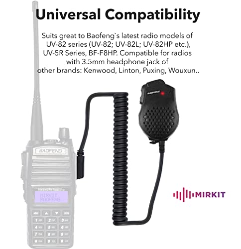 Original Baofeng Mic for UV-82 Speaker Mic Compatible with Baofeng Radios: UV-82HP, UV-82L, UV-5R Series and All Ham Radio Dual PTT Design with K2 Plug