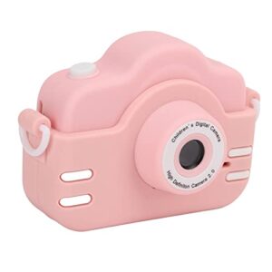 digital camera for kids, built in puzzle games 15 frames kids camera rounded shape design for taking pictures recording for gift(pink)