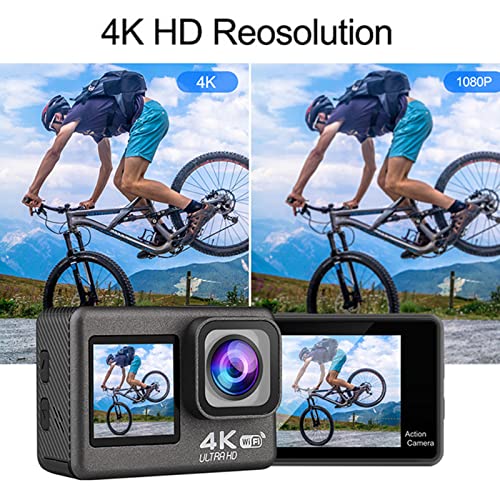 Idoravan 4K Digital Camera for Photography, 2.0 LCD Screen, HD Resolution, 24 MP Vlogging Camera Wide-Angle Lens, Macro Lens,128 GB Card for Traveling Diving with Rechargeable Batteries