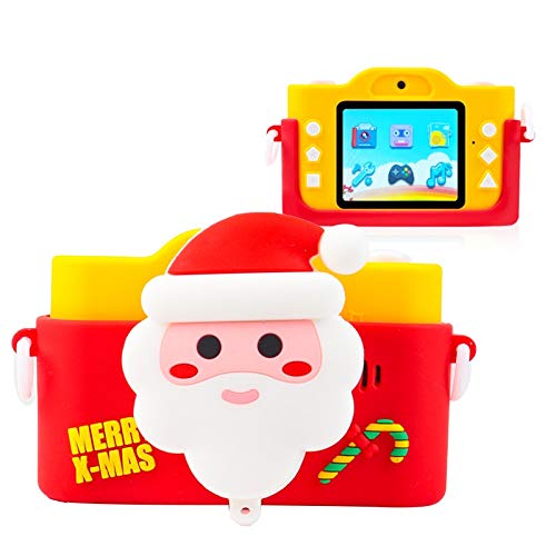 Niaviben Cute Christmas Camera for Kids 1080P HD with 2.0 Inches Color Dual Selfie Video Game Children Camera Gift Yellow