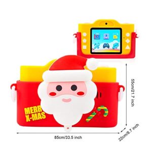 Niaviben Cute Christmas Camera for Kids 1080P HD with 2.0 Inches Color Dual Selfie Video Game Children Camera Gift Yellow