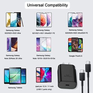 Super Fast Charger Type C 2 Pack 25W USB C Wall Charger for Samsung Galaxy S22 / S22 Ultra / S22+ / S21 / S21 Ultra / S21+ / S20 / S20 Ultra/Note 20 Ultra/Note 10 Plus/Z Fold 3