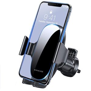 miracase [upgraded-2nd generation universal phone holder for car, air vent car phone holder mount compatible with iphone 14 series/14 pro max/13 series/12 series/11 and all phones, black