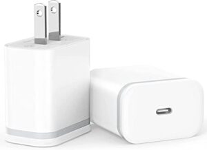 iphone 14 13 12 11 usb c wall charger, 20w 2-pack charging block usbc power adapter pd plug box type c brick cube for iphone 14 13 12 11 pro max xs x xr se 8 plus, ipad pro, airpods pro