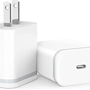 iPhone 14 13 12 11 USB C Wall Charger, 20W 2-Pack Charging Block USBC Power Adapter PD Plug Box Type C Brick Cube for iPhone 14 13 12 11 Pro Max XS X XR SE 8 Plus, iPad Pro, AirPods Pro