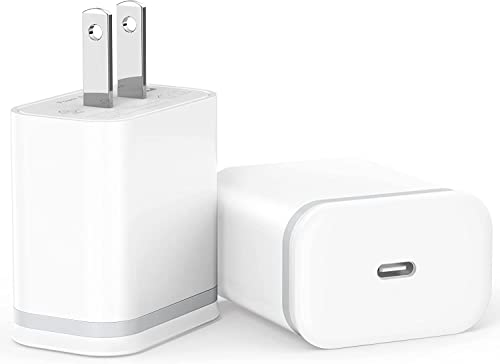 iPhone 14 13 12 11 USB C Wall Charger, 20W 2-Pack Charging Block USBC Power Adapter PD Plug Box Type C Brick Cube for iPhone 14 13 12 11 Pro Max XS X XR SE 8 Plus, iPad Pro, AirPods Pro