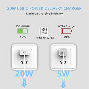 iPhone 14 13 12 11 USB C Wall Charger, 20W 2-Pack Charging Block USBC Power Adapter PD Plug Box Type C Brick Cube for iPhone 14 13 12 11 Pro Max XS X XR SE 8 Plus, iPad Pro, AirPods Pro