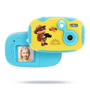 lkyboa creative cute child camera -digital camera for kids gifts, camera for kids 3-10 year old 3.5 inch large screen with card (color : yellow)