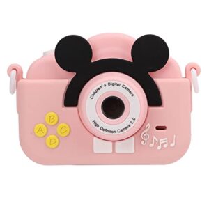 qionia mini digital children camera, comfortable 2mp kids cartoon camera toy high definition 2 inch screen multifunctional for gifts(pink)