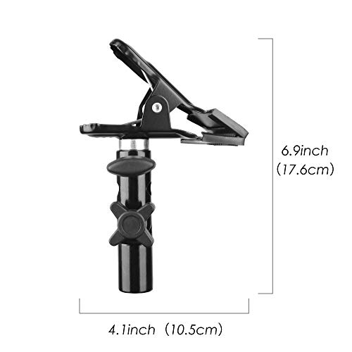 EMART Photography Reflector Holder for Light Stand, Photo Video Studio 5/8" Heavy Duty Metal Clamp Holder, Light Stand Clip Mount with Umbrella Hole for Lighting Reflector Diffuser