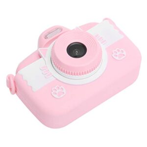 salutuy children digital camera, portable durable mini rechargeable child ​camera mini size easy to use toddler video recorder with usb charging cable for toy(pink)