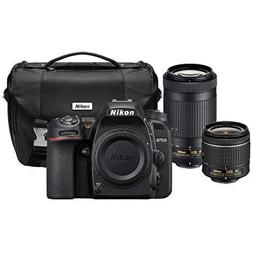 Nikon D7500 20.9MP DX-Format 4K Ultra HD Digital SLR Camera (Body Only) with Perfect Lens Kit - (Renewed) Includes 18-55mm f/3.5-5.6G + 7 0-300mm f/4.5-6.3G + Deluxe DSLR Camera Case