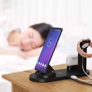 Wireless Charger, 6 in 1 Wireless Charging Station, Fast Wireless Charger Stand for iPhone 14/13/12/11/Pro/Max/XS/XR/X/8/Plus, for Apple Watch 7/6/5/4/3/2/SE, for AirPods 3/2/Pro(Black)