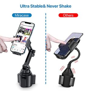 Miracase [Upgraded Version] Cup Phone Holder for Car, Universal Adjustable Long Neck Car Cup Holder Phone Mount Cradle Friendly Compatible with iPhone Samsung Google and All Smartphones