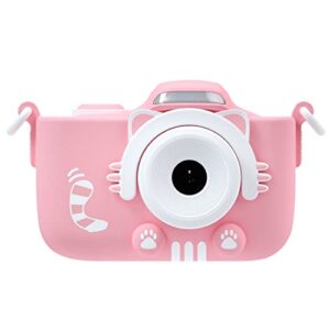 linxhe kids camera, kids selfie camera toy 3.0 inch touch screen hd digital video camera for toddler, christmas birthday gifts for children (color : pink, memory card : with 8g memory card)
