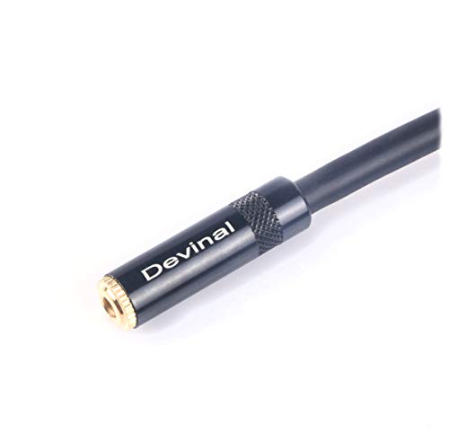 Devinal 3.5mm to Dual 1/4 Y Splitter Cable, 1/8" Female TRS to Dual 6.35mm TS Male Adapter, Female Mini Jack Stereo to 2 Quarter inch Mono Converter 1 feet