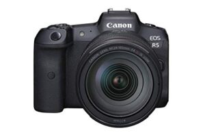 canon eos r5 full frame mirrorless camera + rf 24-105mm f4 l is usm lens kit, black (4147c013) (renewed)