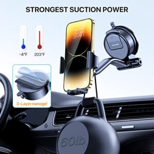 Miracase Phone Mount for Car, [Strong Suction] Universal 3 in 1 Car Phone Holder Mount for Dashboard Windshield Air Vent Compatible with iPhone 14 13 12 11 Pro Max Mini All Mobile Phones