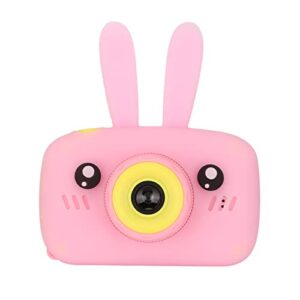 pusokei cartoon digital camera, toddler camera, portable child camera, 1080p full hd, cute bunny appearance, with 2 inch screen, lanyard and charging cable, gift for girls