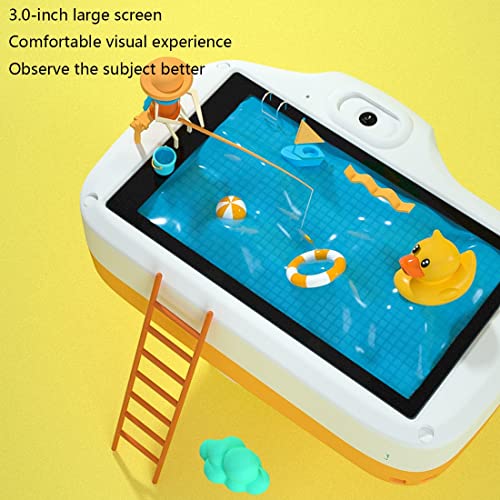 LINXHE Kids Camera, Kids Selfie Camera Toy 3.0 inch Touch Screen HD Digital Video Camera for Toddler, Christmas Birthday Gifts for Children (Color : Yellow, Memory Card : Without)