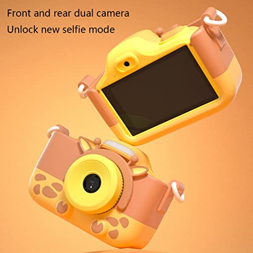 LINXHE Kids Camera, Kids Selfie Camera Toy 3.0 inch Touch Screen HD Digital Video Camera for Toddler, Christmas Birthday Gifts for Children (Color : Yellow, Memory Card : Without)