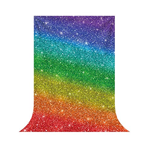 Funnytree 5x7ft Colorful Printed Backdrop (No Glitter) Party Photography Background Portrait Birthday Decorations Cake Table Banner Photobooth Photo Studio Video Props