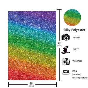 Funnytree 5x7ft Colorful Printed Backdrop (No Glitter) Party Photography Background Portrait Birthday Decorations Cake Table Banner Photobooth Photo Studio Video Props