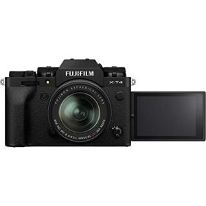 Fujifilm X-T4 Mirrorless Digital Camera with XF 18-55mm f/2.8-4 R LM OIS Lens (Black) Bundle, Includes: SanDisk 64GB Extreme PRO SDXC Memory Card, Spare Fujifilm NP-W235 Battery + More (7 Items)