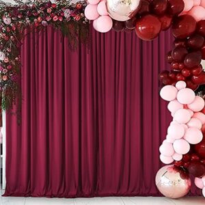burgundy backdrop curtain for parties wedding wrinkle free maroon photo curtains backdrop drapes fabric decoration for birthday engagement ceremony 5ft x 7ft,2 panels