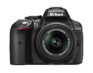 nikon d5300 24.2 mp cmos digital slr camera with 18-55mm f/3.5-5.6g ed vr auto focus-s dx nikkor zoom lens (black) (renewed)