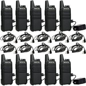 retevis rt22 2 way radios walkie talkies,rechargeable long range two way radio,16 ch vox small emergency 2 pin earpiece headset,for school retail church restaurant (packed in pairs with 5 boxes)