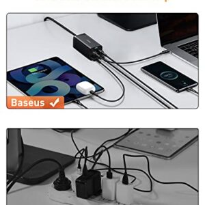 USB C Charger, Baseus 100W PD GaN3 Fast Wall Charger Block, 4-Ports [2USB-C + 2USB] Charging Station with 5ft AC Cable for Steam Deck,MacBook Pro/Air, USB-C Laptop, iPhone 13, Samsung Galaxy, etc