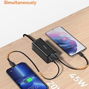 USB C Charger, Baseus 100W PD GaN3 Fast Wall Charger Block, 4-Ports [2USB-C + 2USB] Charging Station with 5ft AC Cable for Steam Deck,MacBook Pro/Air, USB-C Laptop, iPhone 13, Samsung Galaxy, etc