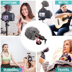 Movo VXR10 Universal Video Microphone with Lightning Dongle Adapter - Includes Shock Mount, Deadcat Windscreen, Case - Compatible with iPhone 14, 13, 12, 11, XS, XR, X, Pro, Max, and More