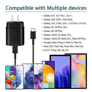 USB C Charger, 25W Samsung Super Fast Charger with Type C Charger Cable 6ft Type C Charger Fast Charging for Samsung Galaxy S23 Ultra/S23/S23+/S22/S22 Ultra/S22+/S21 Ultra/S20 Ultra/Note 20