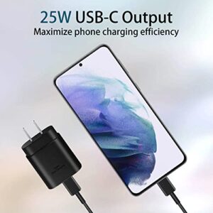 USB C Charger, 25W Samsung Super Fast Charger with Type C Charger Cable 6ft Type C Charger Fast Charging for Samsung Galaxy S23 Ultra/S23/S23+/S22/S22 Ultra/S22+/S21 Ultra/S20 Ultra/Note 20