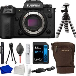 Fujifilm X-H2S Mirrorless Camera Body (Black) Bundle with Additional Accessories (Flexible Tripod, 64gb Memory Card & More - 7 Items)