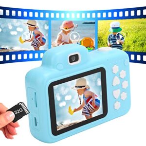 FECAMOS Children Camera, Photo Shoot Lightweight Kids Camera Environmental Protection Material for Christmas for Birthday(Blue, Pisa Leaning Tower Type)