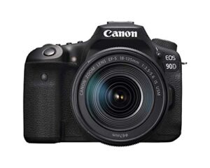 canon eos 90d digital slr camera with 18-135 is usm lens (renewed)
