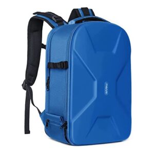 mosiso camera backpack, dslr/slr/mirrorless photography camera bag 15-16 inch waterproof hardshell case with tripod holder&laptop compartment compatible with canon/nikon/sony, royal blue
