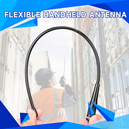 Retevis RHD-771 Walkie Talkie Antenna,SMA-F Dual Band UHF/VHF 144/430Mhz Antenna,15.4inch Flexible Whip Antenna,Compatible with Baofeng UV-5R Aliunce HD1 Retevis RT29 RT86 RT-5R 2 Way Radio(1 Pack)